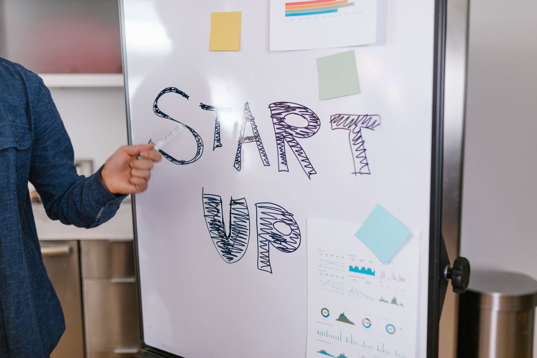 Gráfico de crecimiento de startup — escalabilidad del negocio digital