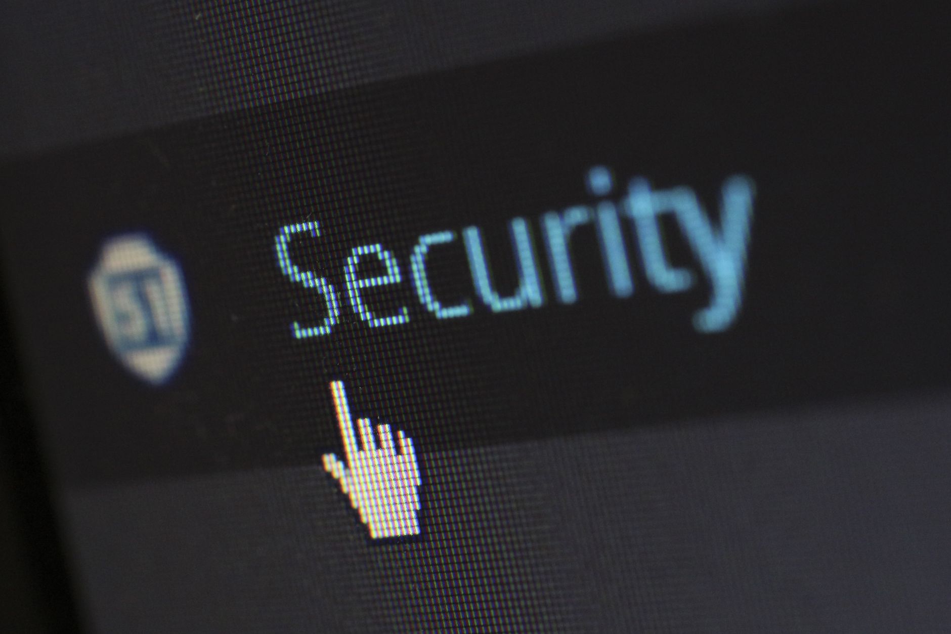 Cybersecurity shield icon protecting data on a computer screen