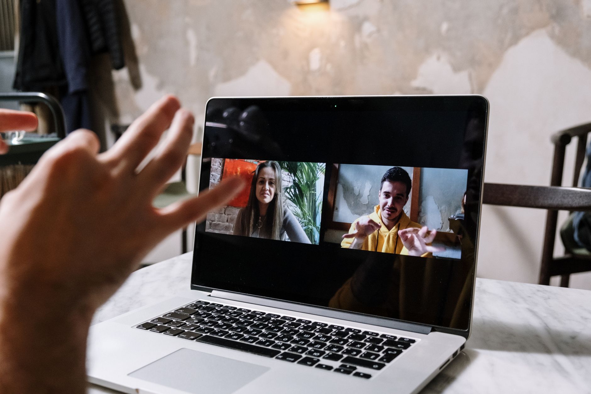 Remote team connected securely on a video call
